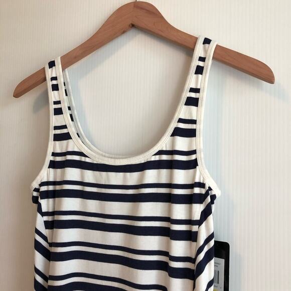 🆕 Marc by Andrew Marc striped high low tank dress navy and white NWT size M - Picture 8 of 10